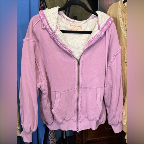 NWOT Free People We the Free By Your Side Lined Hoodie - bubble tea - S, M - Picture 5 of 9